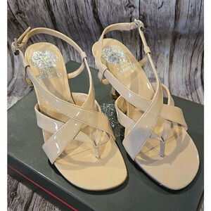 Vince Camuto Miloani Soft Blush Patent Lather Flare Heel Size 6M MSRP $120 (5)